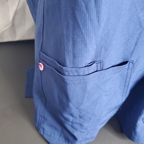 Heartsoul Scrub 3 Pocket Shirt Women 2XL Navy Blue - Picture 3 of 7